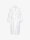 Yves Delorme Womens Pierre Idole Piped-trim Cotton-terry Bath Robe In Pierre