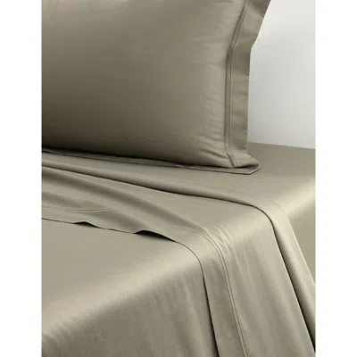 Yves Delorme Triomphe Cotton Flat Sheet In Gray
