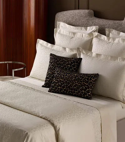Yves Delorme Leopard Flat Sheet In Neutral