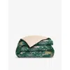 Yves Delorme Multicoloured Contes Floral-print Cotton-sateen Duvet Cover In Green