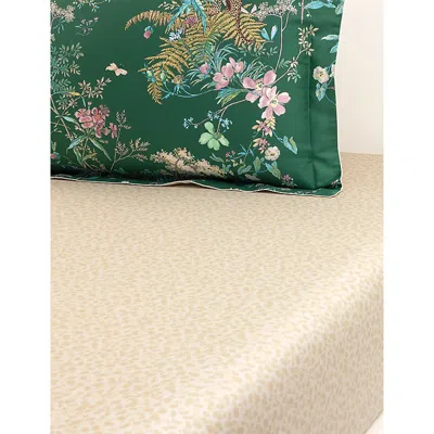 Yves Delorme Multicoloured Contes Leopard-print Cotton-sateen Fitted Sheet