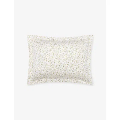 Yves Delorme Multicoloured Gaura Standard Cotton Oxford Pillowcase In White