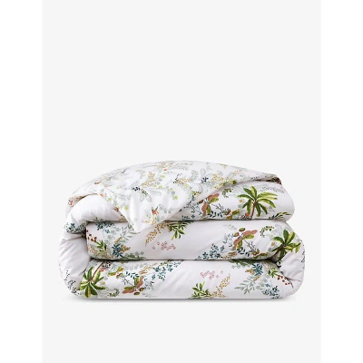 Yves Delorme Multicoloured Jardins Floral-pattern Double Organic-cotton Duvet Cover