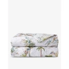 YVES DELORME YVES DELORME MULTICOLOURED JARDINS GRAPHIC-PRINT ORGANIC COTTON-BLEND DOUBLE BED COVER