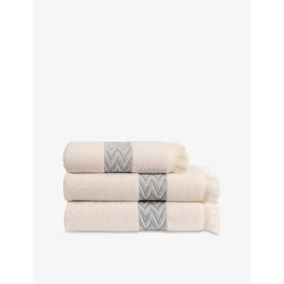 Yves Delorme Multicoloured Ombree Embroidered-stripe Organic-cotton