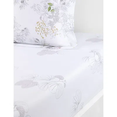 Yves Delorme Multicoloured Orchidee Cotton Fitted Sheet