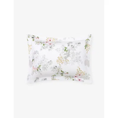 Yves Delorme Multicoloured Orchidee Floral-print Cotton-sateen Oxford Pillowcase 50cm X 75cm