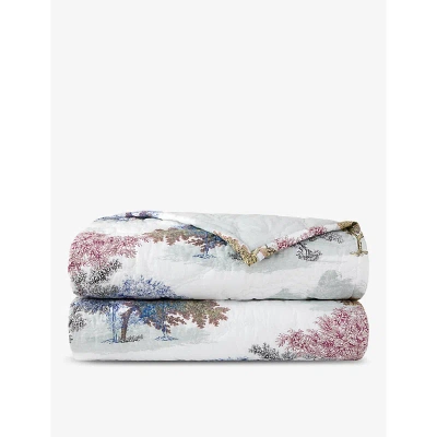 Yves Delorme Multicoloured Parc Graphic-print Organic Cotton-blend Double Bed Cover