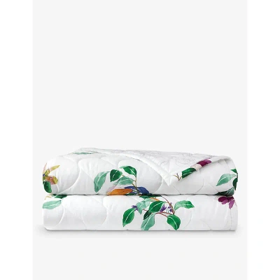 Yves Delorme Multicoloured Parfum Graphic-pattern Double Organic-cotton Bed Cover