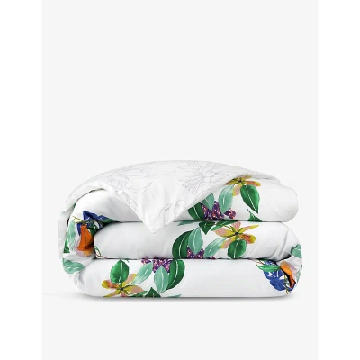 Yves Delorme Multicoloured Parfum Graphic-pattern Double Organic-cotton Duvet Cover