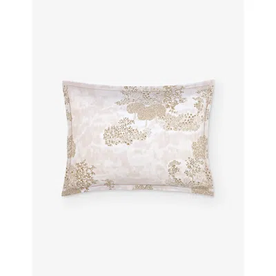 YVES DELORME MULTICOLOURED PAYSAGE LANDSCAPE-PRINT COTTON-BATISTE OXFORD PILLOWCASE 50CM X 75CM