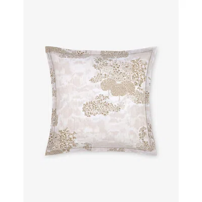 YVES DELORME MULTICOLOURED PAYSAGE LANDSCAPE-PRINT COTTON-BATISTE OXFORD PILLOWCASE 65CM X 65CM