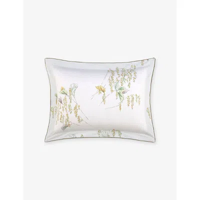 YVES DELORME MULTICOLOURED POLLEN FLORAL-PRINT COTTON-BATISTE OXFORD PILLOWCASE 50CM X 75CM