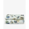 YVES DELORME YVES DELORME MULTICOLOURED TROPICAL GRAPHIC-PATTERN DOUBLE ORGANIC COTTON-BLEND BED COVER
