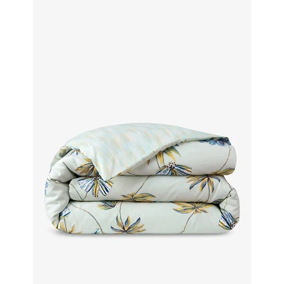 Yves Delorme Multicoloured Tropical Graphic-pattern Double Organic-cotton Duvet Cover