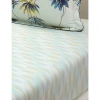 YVES DELORME YVES DELORME MULTICOLOURED TROPICAL GRAPHIC-PATTERN DOUBLE ORGANIC-COTTON FITTED SHEET