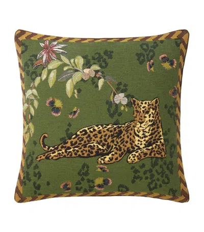 Yves Delorme Orchidia Square Cushion Cover In Green