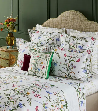 Yves Delorme Organic Cotton Botanic Super King Fitted Sheet In Multi