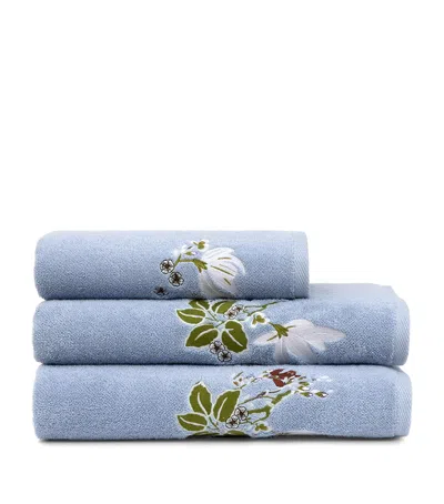 Yves Delorme Organic Cotton Rameau Bath Towel In Blue