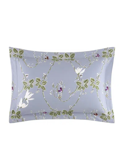 Yves Delorme Organic Cotton Rameau Oxford Pillowcase In Blue