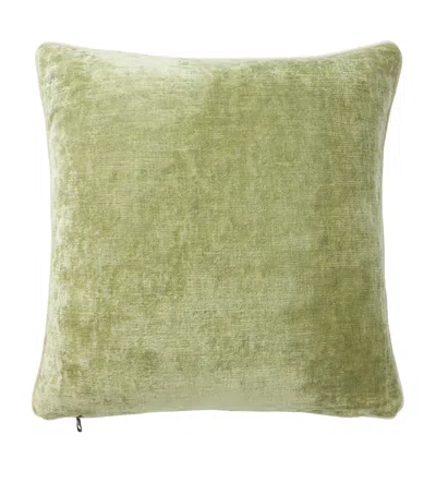 Yves Delorme Orphéo Square Cushion Cover In Green