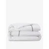 Yves Delorme Platine Athena Bourdon-stitch Lined King Pima-cotton Duvet Cover 240cm X 220cm In Platine
