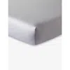 Yves Delorme Platine Triomphe Double Organic-cotton Fitted Sheet 135cm X 190cm In Platine
