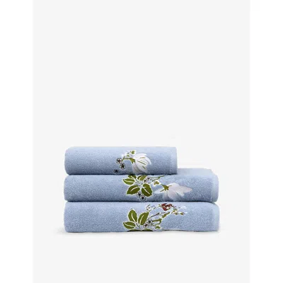 Yves Delorme Rameau Cotton And Modal-blend Bath Sheet Pale Blu In Pale Blue