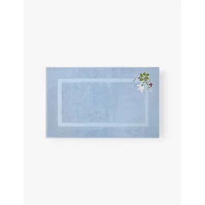 Yves Delorme Rameau Cotton Bath Mat Pale Blue