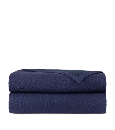 Yves Delorme Souvenir Super King Bedcover In Blue