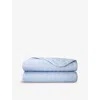 Yves Delorme Triomphe Celeste Cotton-sateen Bedcover In Celeste