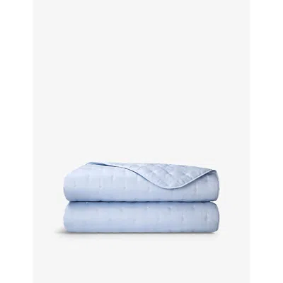 Yves Delorme Triomphe Celeste Cotton-sateen Bedcover