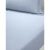 Yves Delorme Triomphe Celeste Double Cotton Fitted Sheet 135cm X 190cm In Celeste