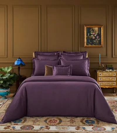Yves Delorme Triomphe Double Fitted Sheet In Purple