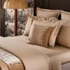 Yves Delorme Une Triomphe Double Organic-cotton Flat Sheet In Dune