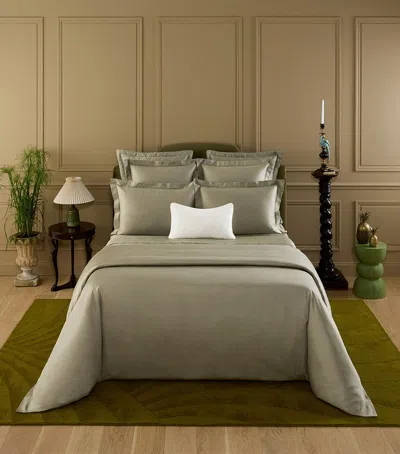Yves Delorme Triomphe Kaki  Flat Sheet In Green