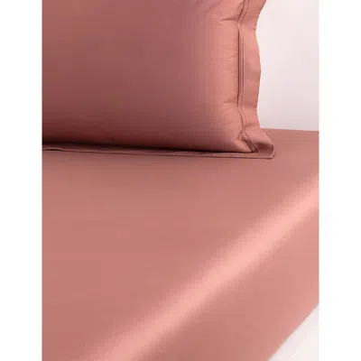 Yves Delorme Triomphe Santal Cotton Flat Sheet In Brown