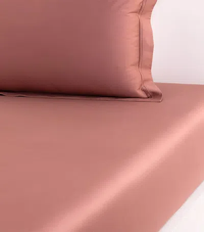 Yves Delorme Triomphe Santal Super King Fitted Sheet In Pink