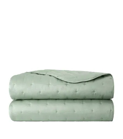 Yves Delorme Triomphe Super King Bed Cover (285cm X 250cm) In Green