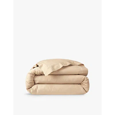 Yves Delorme Une Triomphe Double Organic-cotton Duvet Cover In Dune