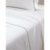 Yves Delorme Veronese Athena Veronese Embroidered-stripe Cotton Double Flat Sheet In Veronese