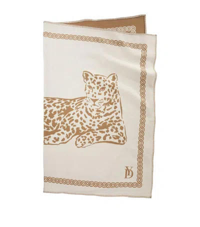 Yves Delorme Wool Leopard Throw In Brown