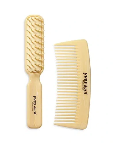 Yves Durif Yevs Durif Mini Brush & Comb Set In White