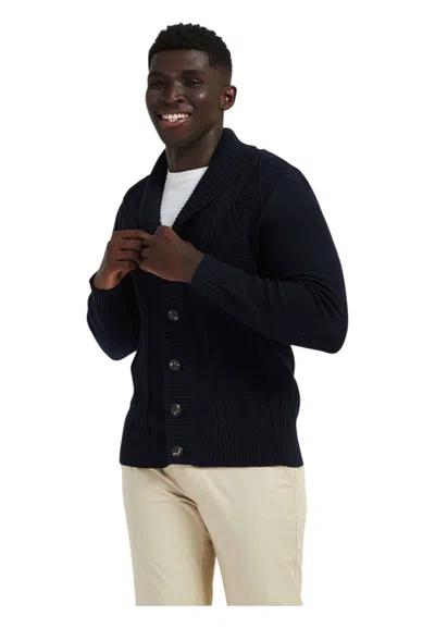 Yves-enzo-paris Cardigan Man Yves Enzo Paris Cashmere Touch In Blue