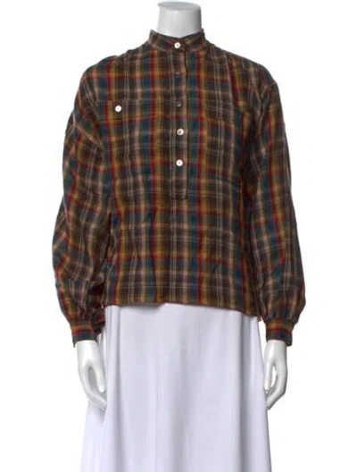 Pre-owned Yves Saint Laurent Rive Gauche 1980's Wool Polo In Red