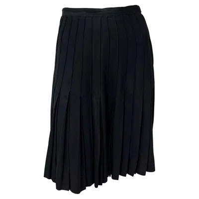 Pre-owned Yves Saint Laurent Rive Gauche 1980s Saint Laurent Rive Gauche Accordion Pleated Black Flare Skirt