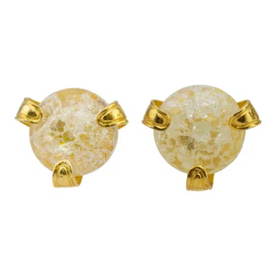 Pre-owned Yves Saint Laurent Rive Gauche 1980s  Glass And Gold Earrings