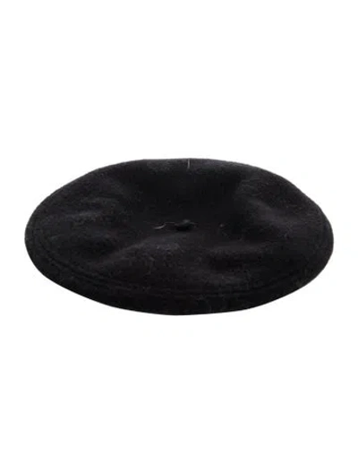 Pre-owned Yves Saint Laurent Rive Gauche Beret Hat In Black