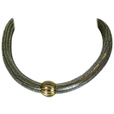 Pre-owned Yves Saint Laurent Rive Gauche Early Necklace In Black