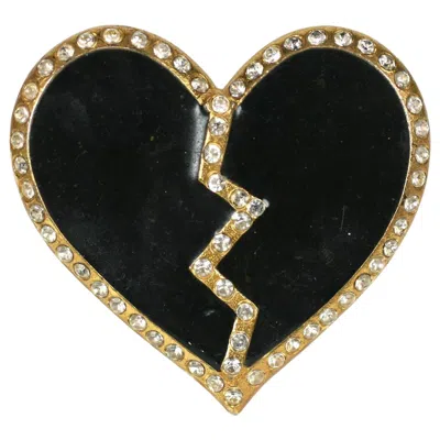 Pre-owned Yves Saint Laurent Rive Gauche Early Yves Saint Laurent Heart Brooch In Multi